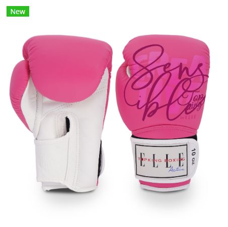未使用TOPKING 本革ボクシンググローブ 10oz ピンク/黒 おしゃれ 未