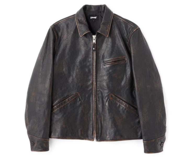 SCHOTT 羊革 レザージャケット ロゴ刺繍 黒 L 販売 美品✨schott
