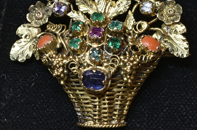 あこやパール エメラルド ルビー サファイア ブローチ あこやパール