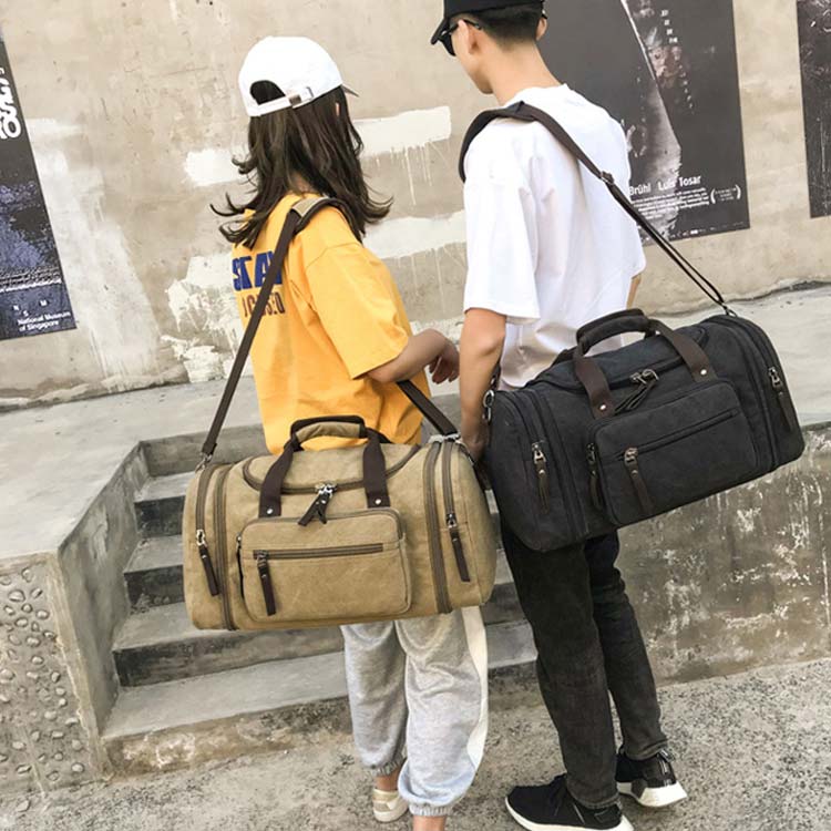 楽天市場】仕切り収納できる!ボストンバッグ 旅行鞄 かばん キャンバス