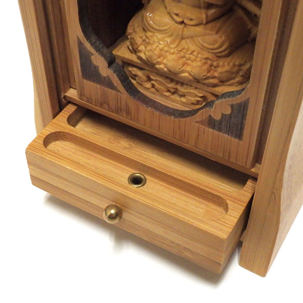 地蔵菩薩立像【極小】#399 厨子入り ◇白檀 木彫 仏像 地蔵菩薩立像