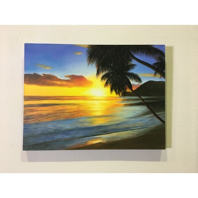 常夏のバリ サンセット 絵画 壁掛け 壁飾り ウォールデコレーション