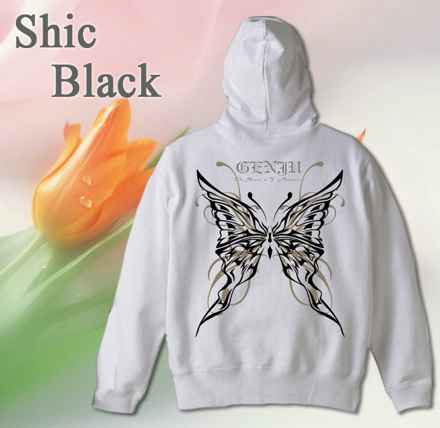 楽天市場】GENJU パーカー メンズ 冬 蝶 きれいめ バタフライ 幻想