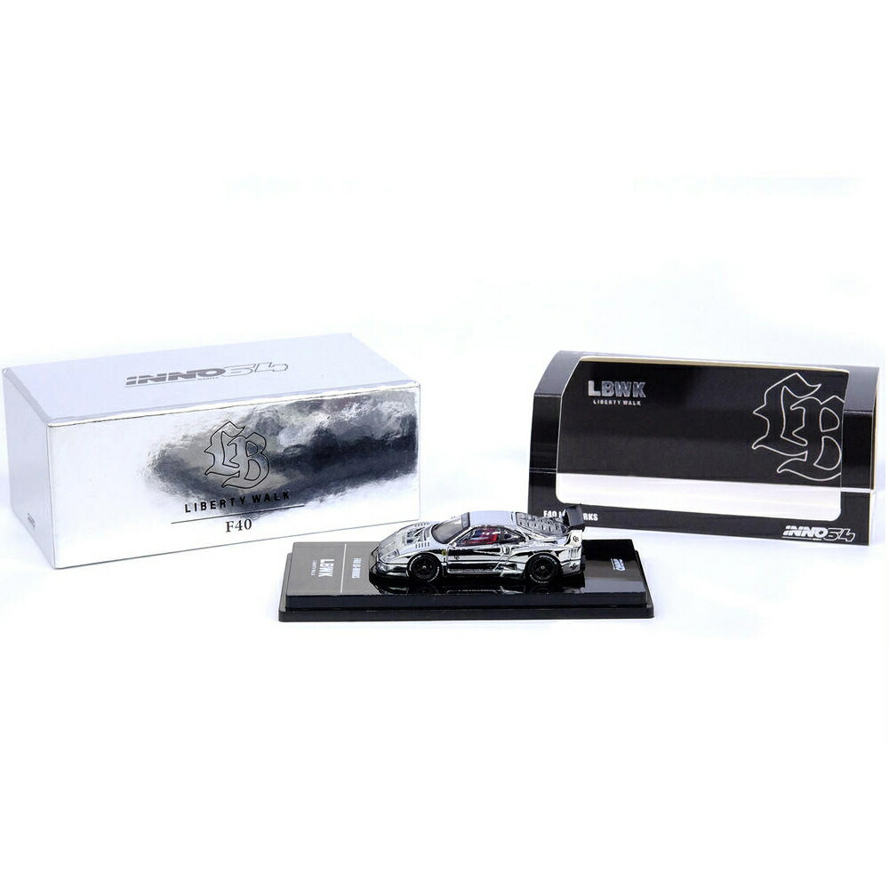 楽天市場】LBWK FERRARI F40 (CHROME SILVER) INNO MODELS 1/64