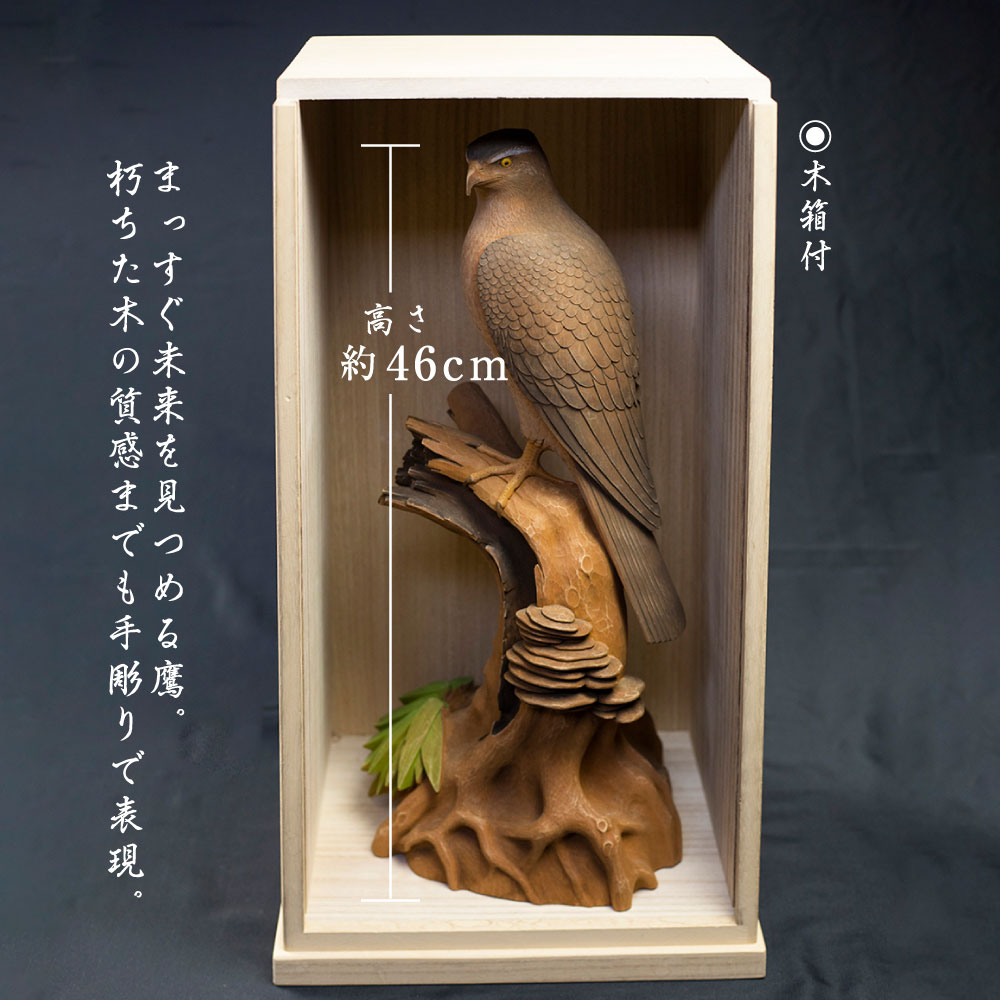 一枚板から彫刻された鷹です 一枚板から彫刻された鷹です 【公式通販】