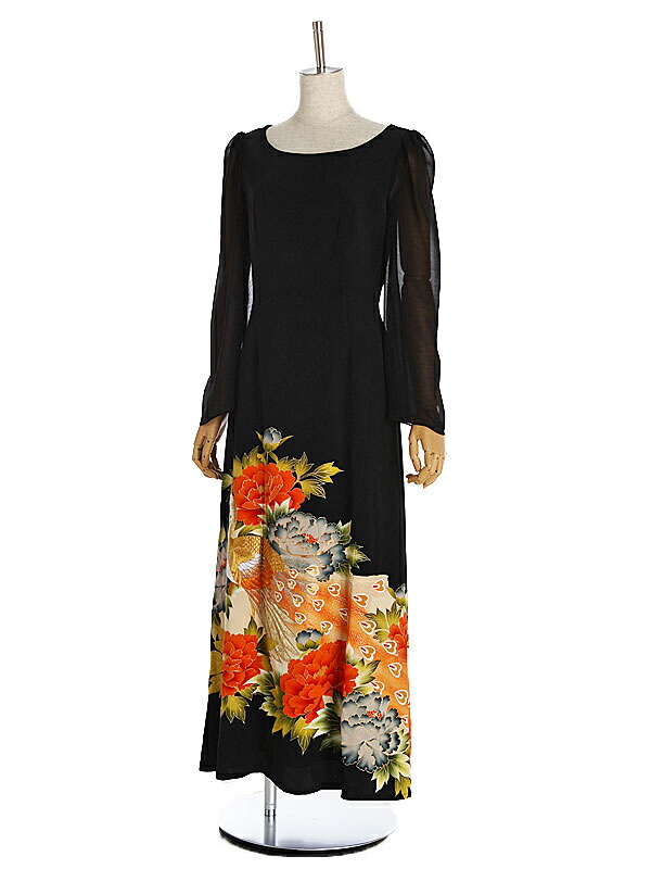 楽天市場】【レンタル】留袖ドレス 7号 正絹 ワンピース 牡丹 孔雀