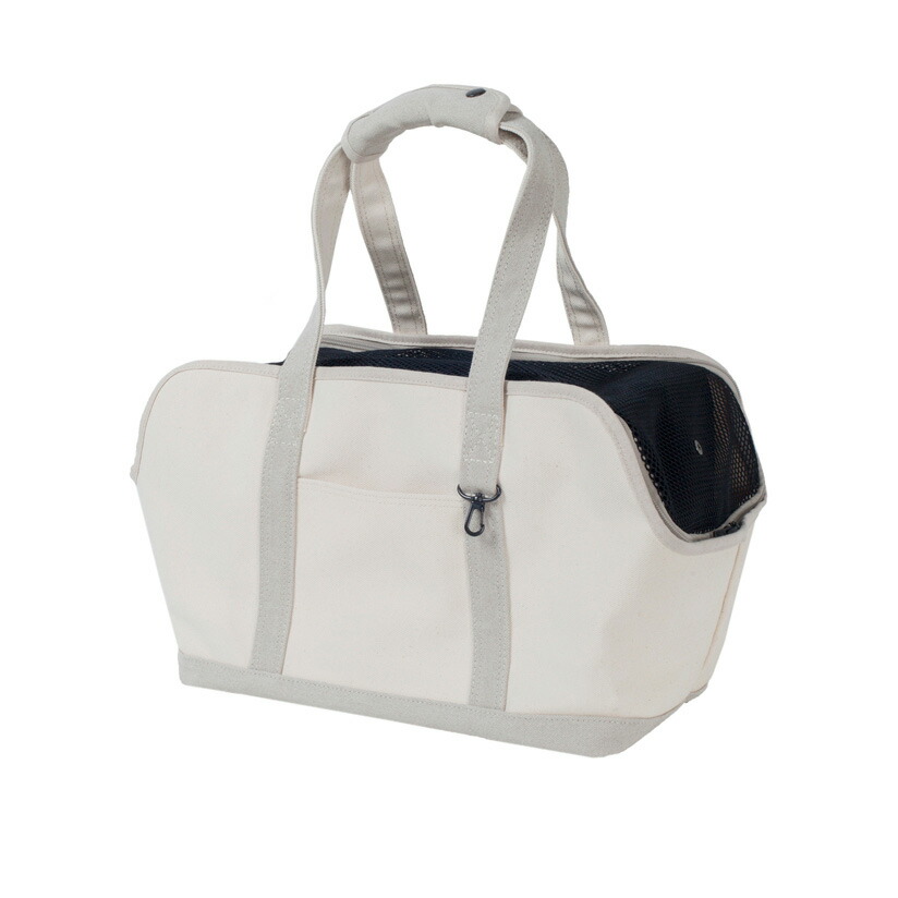 ペット用・猫用キャリーバッグ トート型（M）白×グレー ペット用・猫用