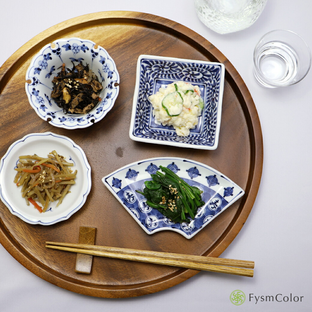 角小皿 4枚 江戸 成化年製 小皿 取り皿 微塵唐草 希少 人気 即売切