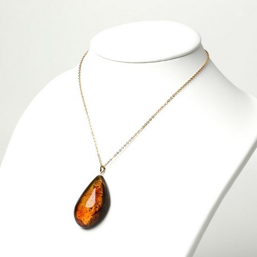楽天市場】ブルーアンバーを彷彿 琥珀 ネックレス ペンダントトップ