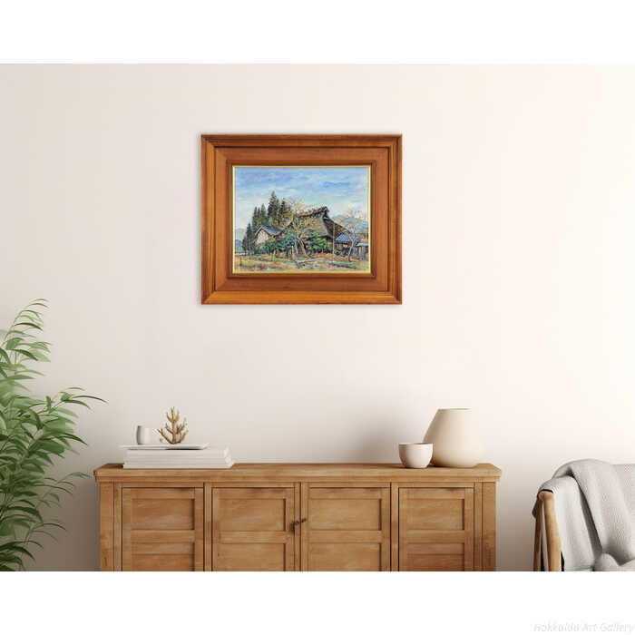 楽天市場】絵画 林与三郎 油絵・油彩画 『篠山晩秋（兵庫県）』 家 山