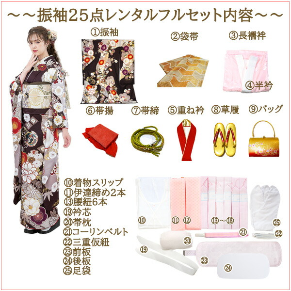 楽天市場】【レンタル】 京友禅 正絹 振袖 25点セット 赤 成人式 ふり