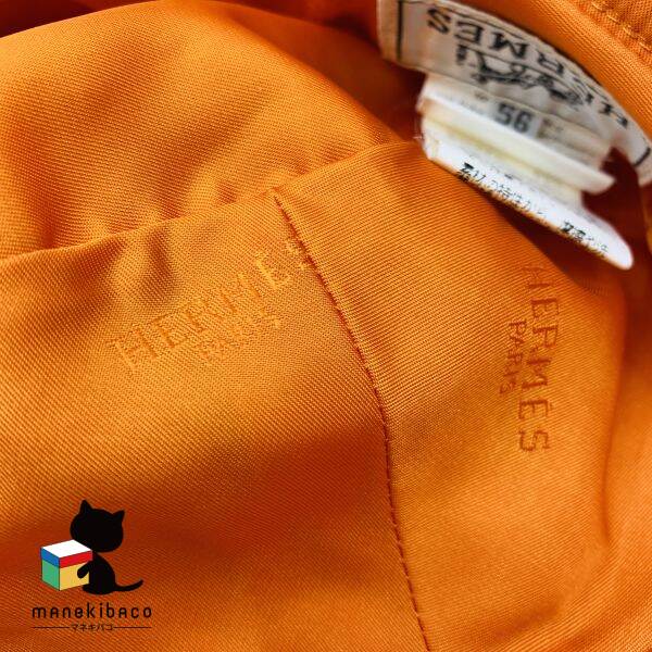 楽天市場】エルメス HERMES オレンジ バケットハット Hロゴ 刺繍