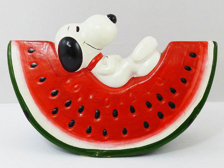楽天市場】△スヌーピー SNOOPY フルーツバンク スイカの貯金箱 No.1