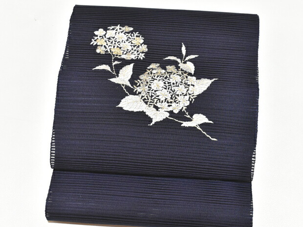 鷺刺繍QJLLB 特選古美術正絹夏帯日本刺繍アンティーク九寸名古屋帯