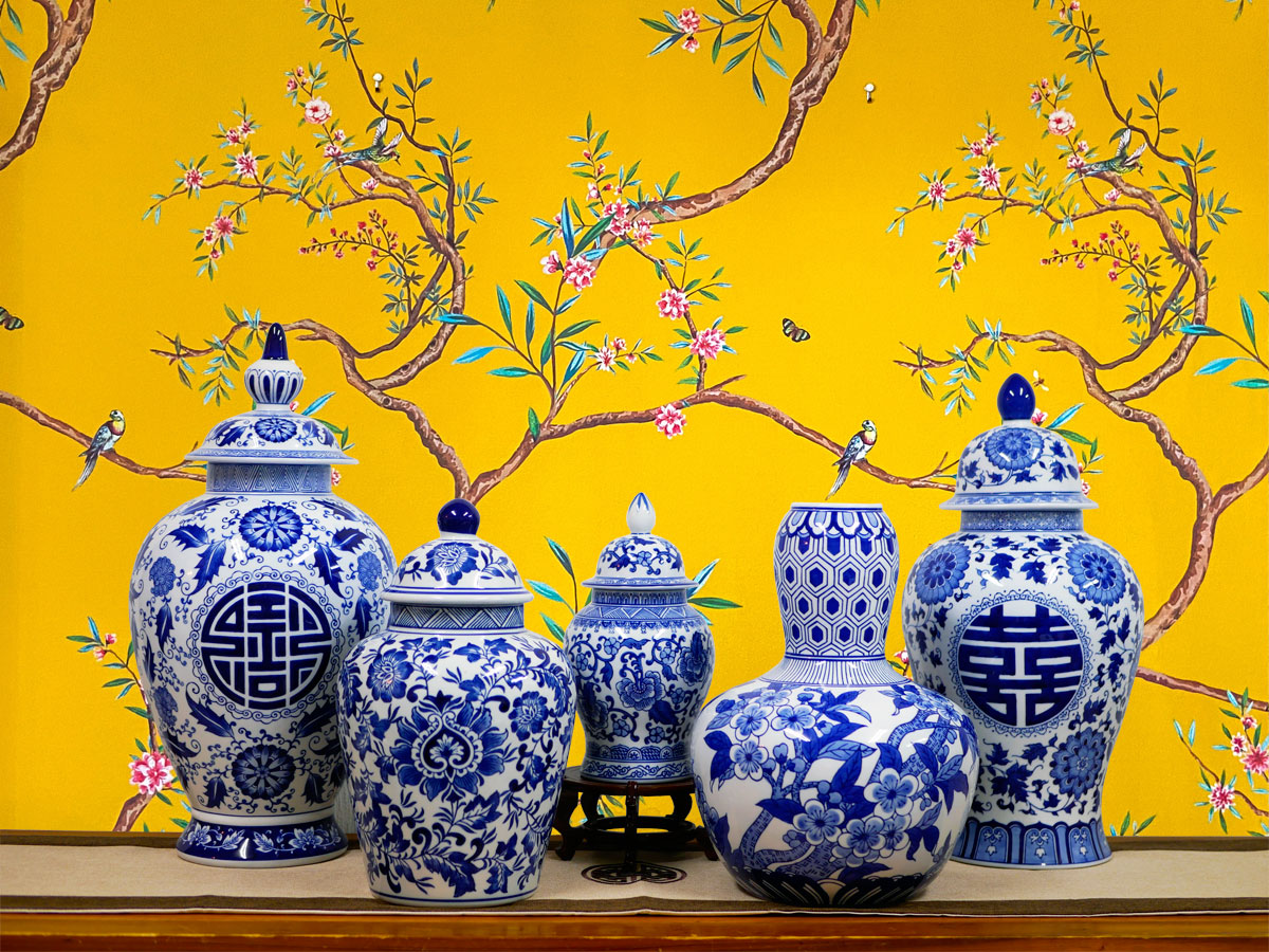 楽天市場】【送料無料】シノワズリ 飾り壺 ジンジャージャー ポット