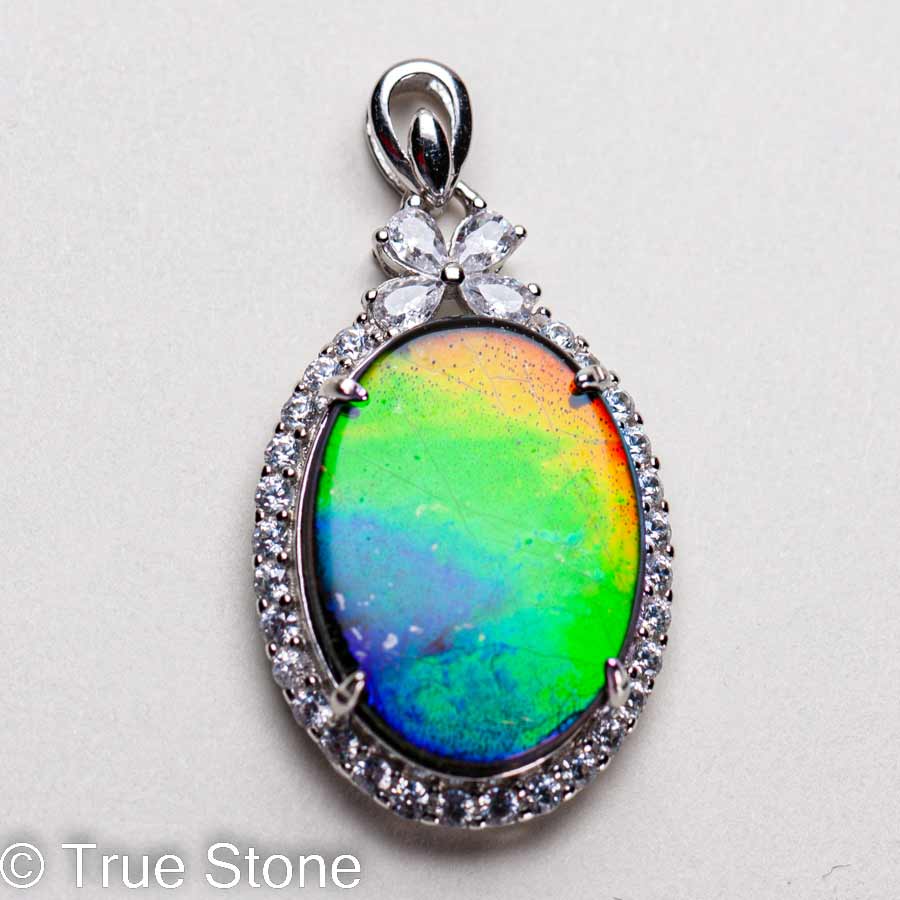 楽天市場】AAAA 希少 アンモライト ペンダントトップ ブルー グリーン