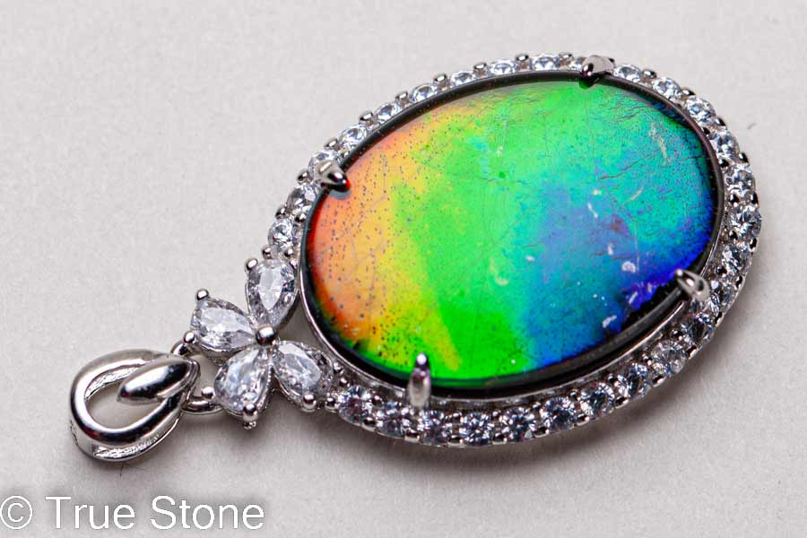 楽天市場】AAAA 希少 アンモライト ペンダントトップ ブルー グリーン