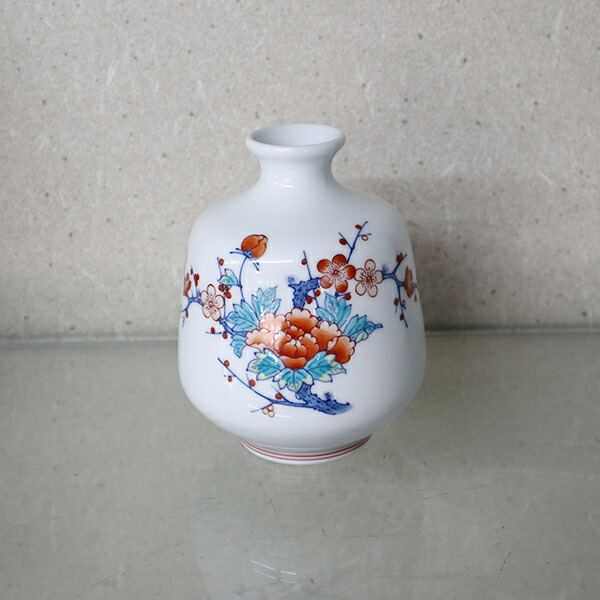 楽天市場】【送料無料】伊万里焼 福型花瓶 牡丹梅（化粧箱付