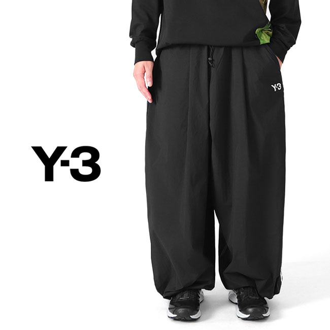 楽天市場】Y-3 ワイスリー 3ライン ナイロン ギャザー ワイドパンツ