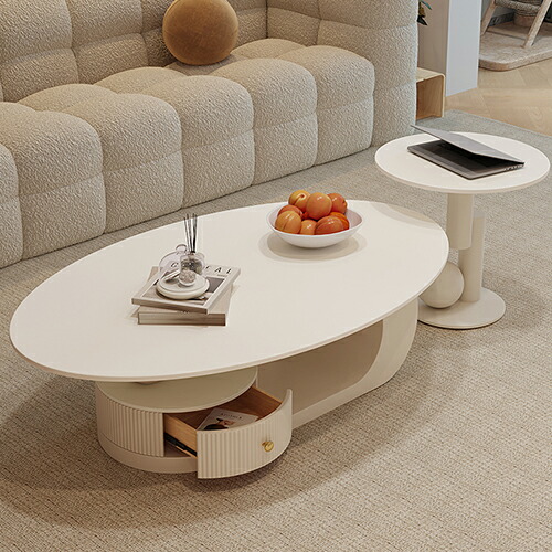 限定品 国産杉 無限ブラックホール コーヒーテーブル ホワイト ロー