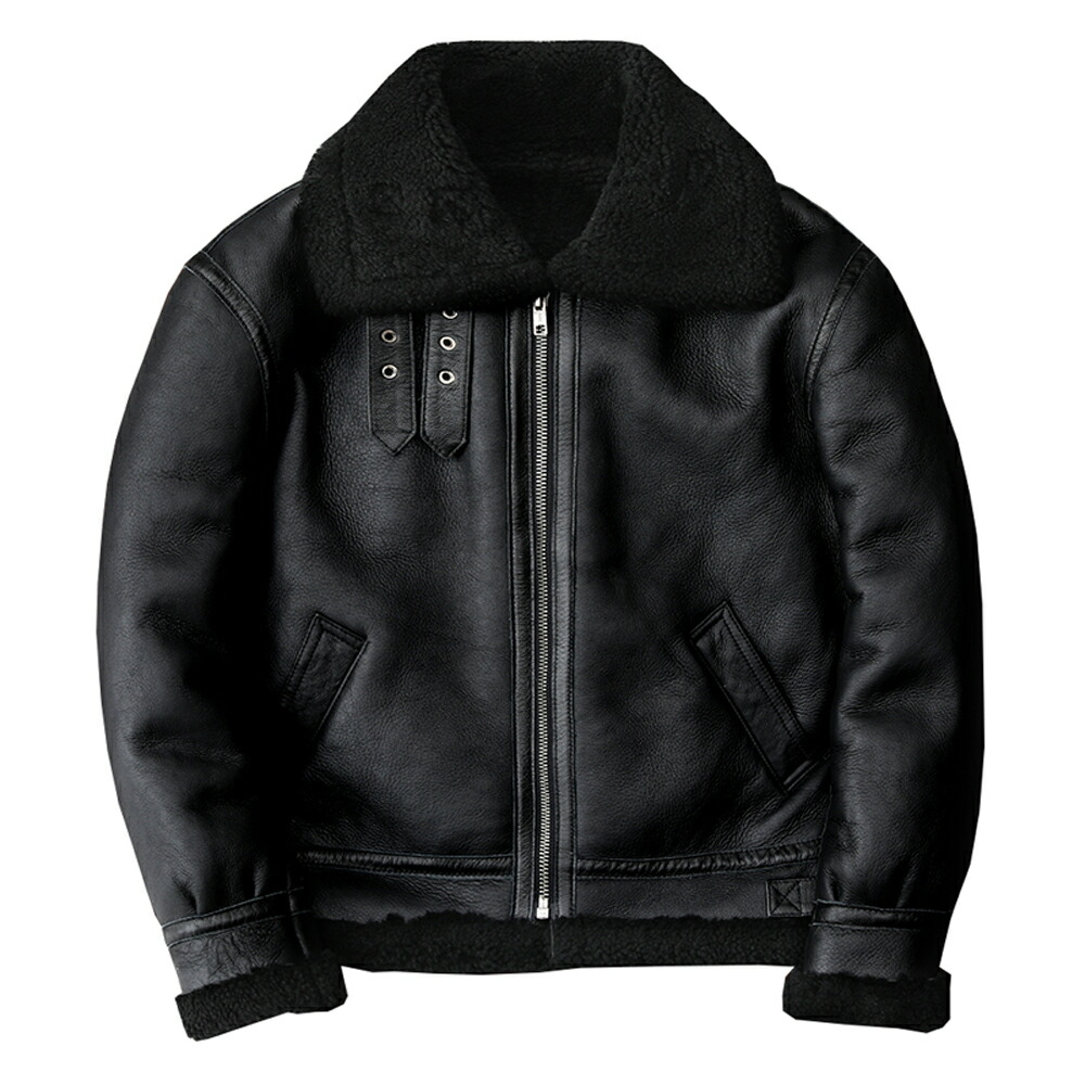 楽天市場】革ジャン 防寒性バッチリ ムートン毛皮一枚 メンズ