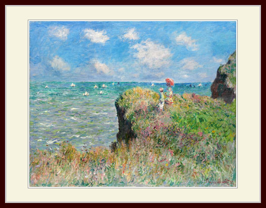 モネ・「プールヴィルの断崖の上の散歩」 | グーピルギャラリー 版画