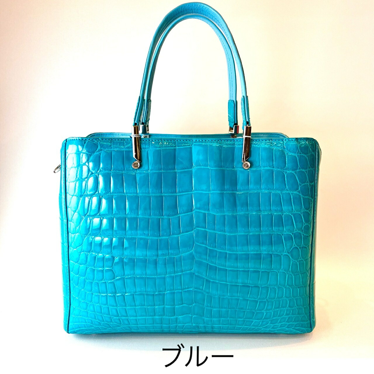 COACH ライトブルー クロコダイル風 バッグ 水色 クロコダイル風