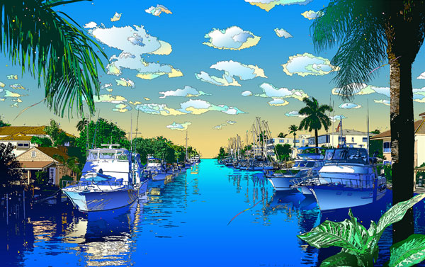 鈴木英人 我が心のマイアミ 2001年 パズル 1000ピース 鈴木英人 我が心