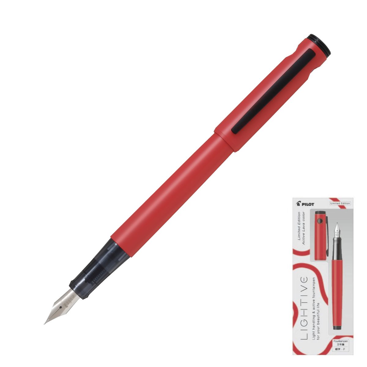 PILOT ストライプデザイン 万年筆 赤18k