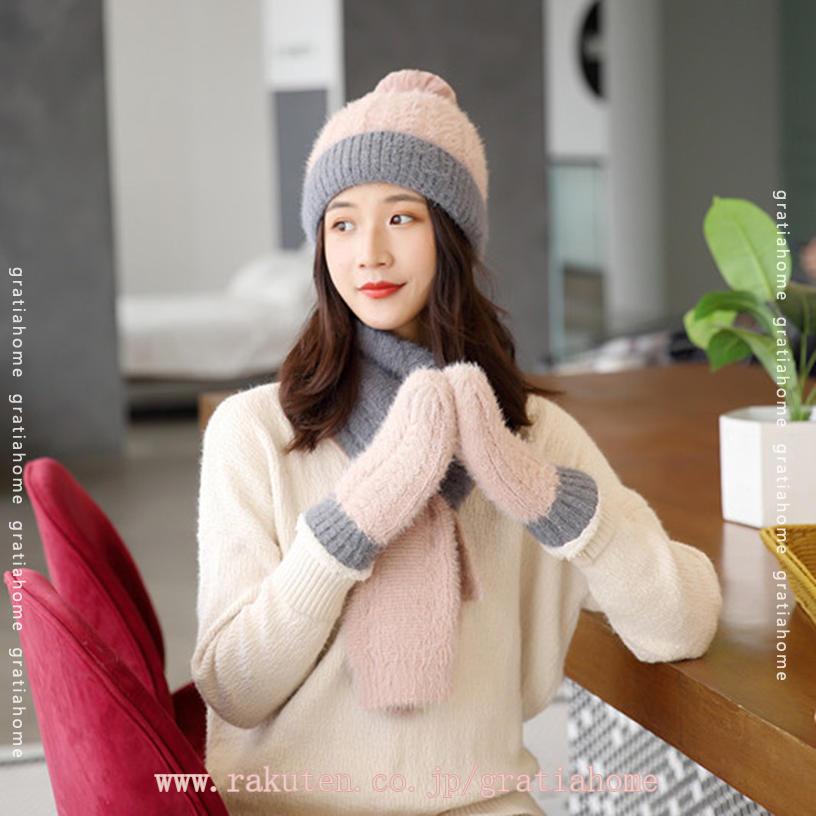 楽天市場】ニット帽子 マフラー 手袋 冬物 3点セット レディース 手袋