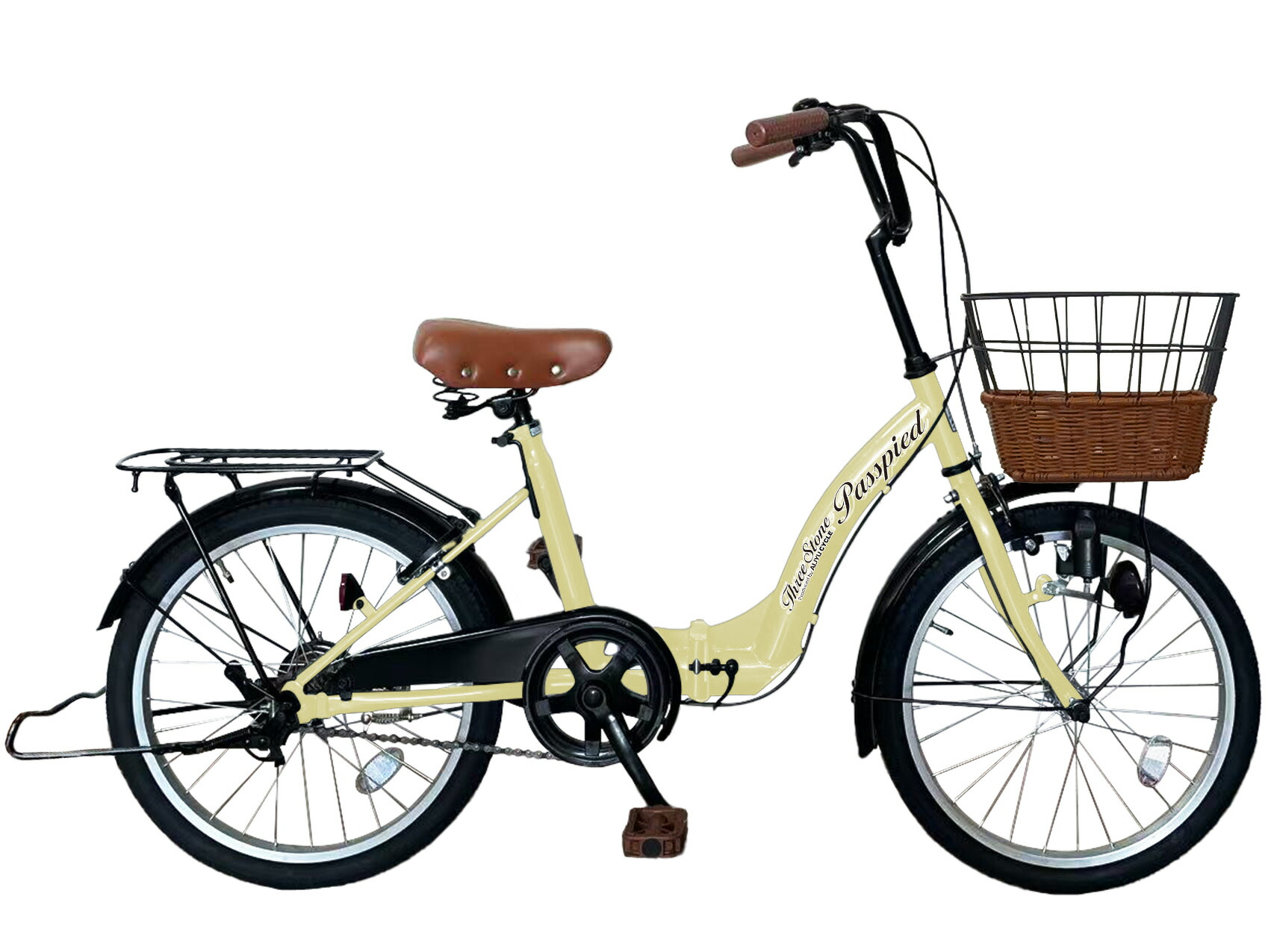 発送可】アイボリー 折りたたみ自転車 クリーム ブラウン Cream Mini