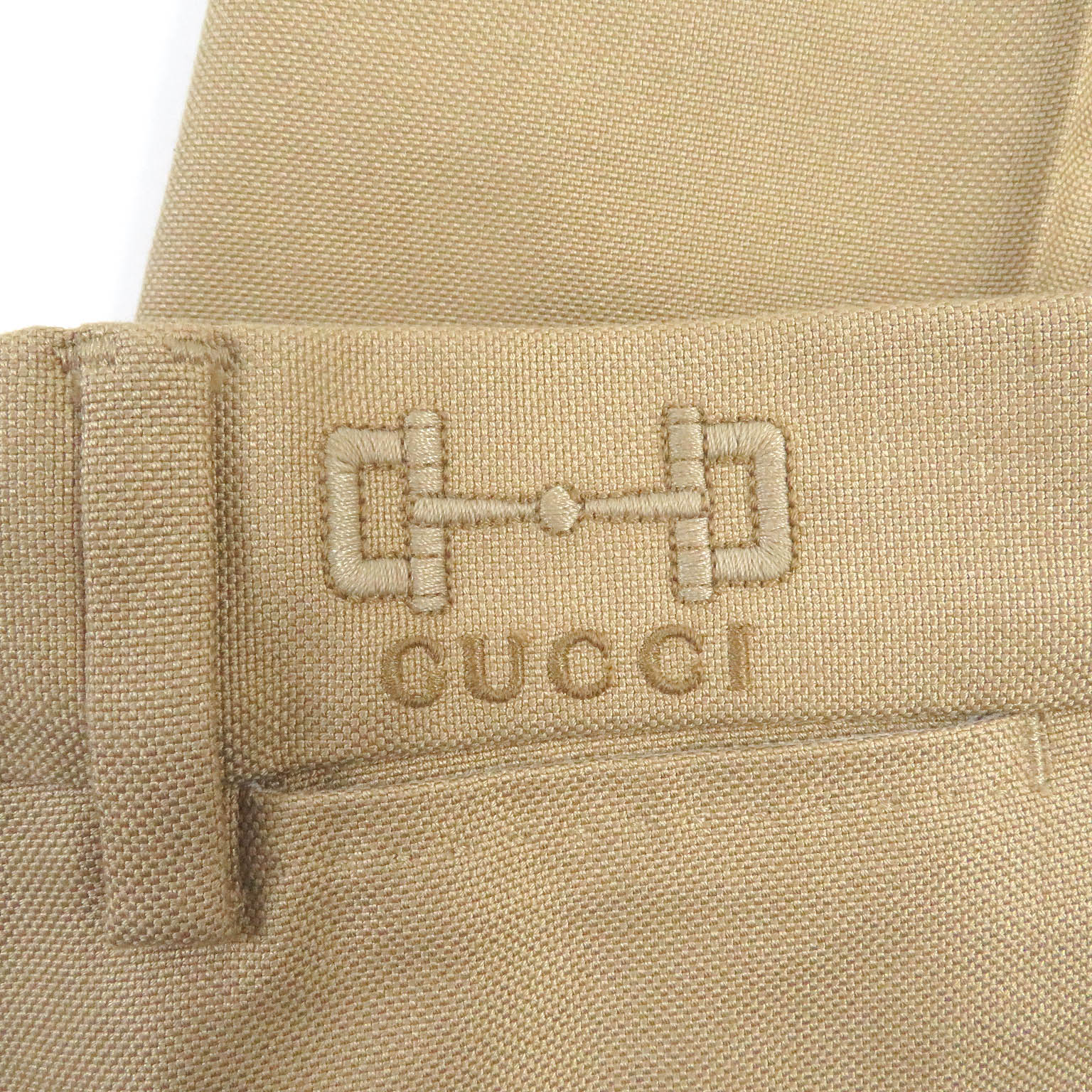 希少美品 GUCCI チノパン ホースビット レザーパッチ 金ボタン