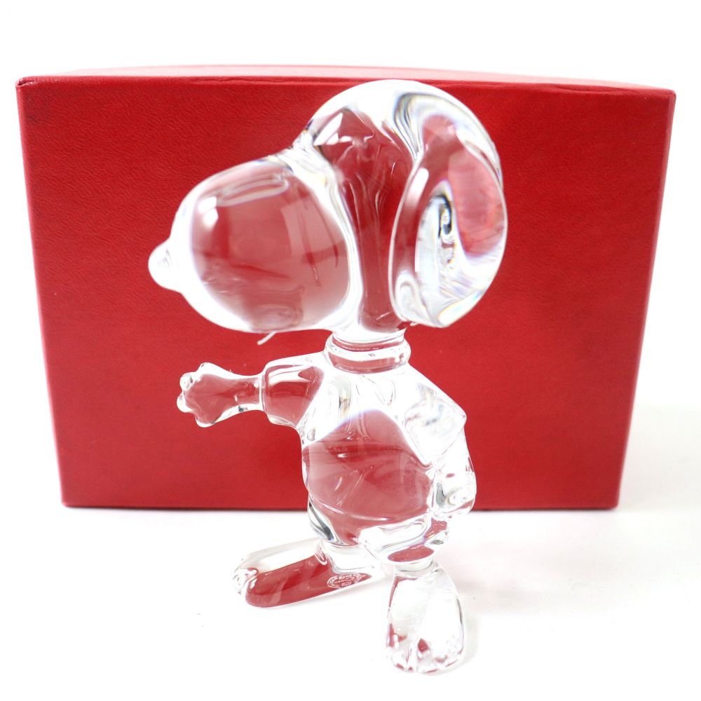 極美品 Baccarat バカラ スヌーピー クリスタル ガラス オブジェ 置物