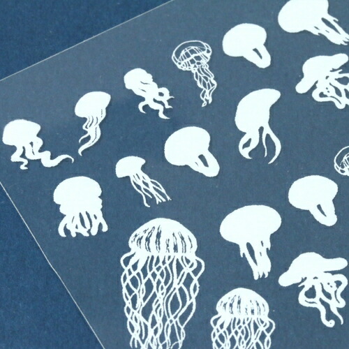 楽天市場】【イラストシート】水面&クラゲ《ホワイト》[マリン 海作品