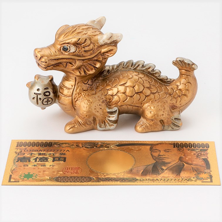 10000円札オブジェ置物天然石