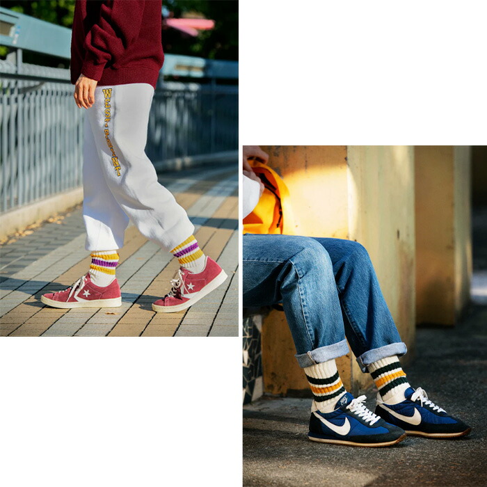 楽天市場】ROTOTO（ロトト）コースリブオールドスクールクルーソックス