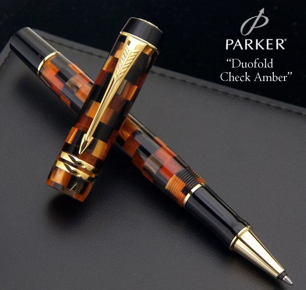 PARKER ローラーボール DUOFOLD インターナショナル レッドマーブル