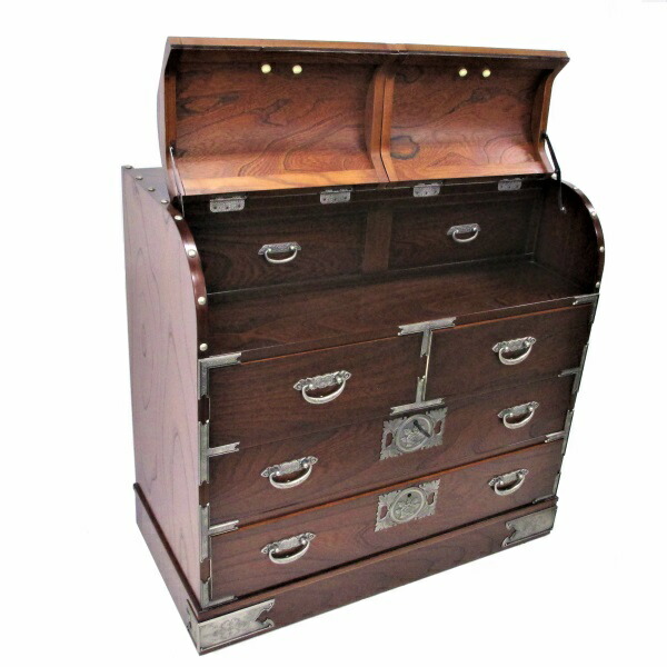 楽天市場】からくり箪笥 チェスト 4段 日本製 木製 完成品 ケヤキ 民芸