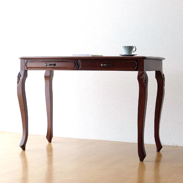 楽天市場】マホガニー無垢材 机 デスク 木製 総無垢材 猫脚 猫足