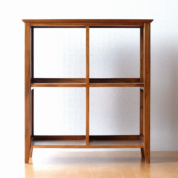 ハ*カ様 綺麗めです。 天然木 チーク無垢材 角棚 オープンシェルフ