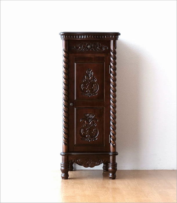 葉山家具 葉山ガーデン オーク材 スリムキャビネット キャスター付