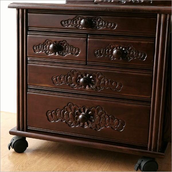 楽天市場】サイドテーブル アンティーク 家具 木製 キャスター付き