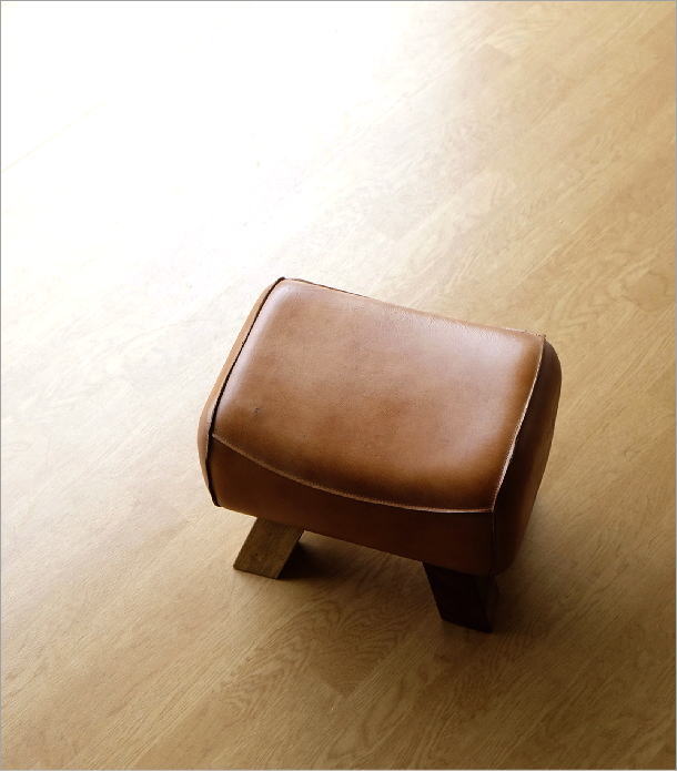 楽天市場】スツール おしゃれ 木製 革 レザー アンティーク 椅子 イス