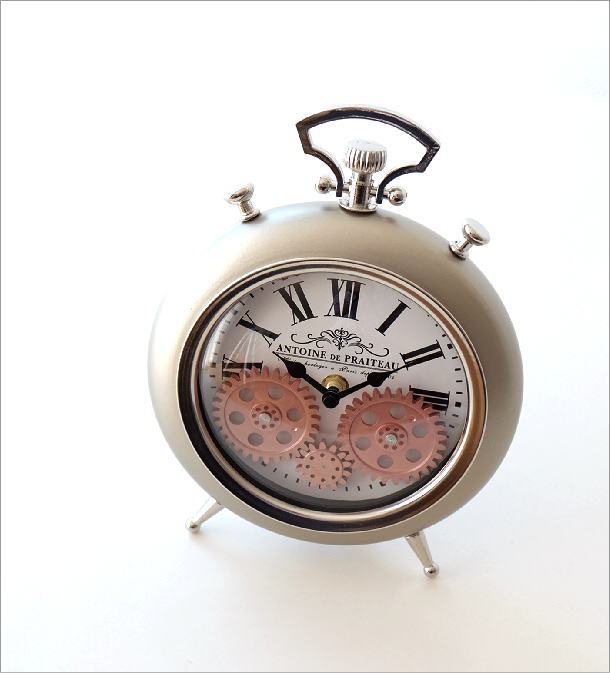 楽天市場】置き時計 おしゃれ アナログ アンティーク 歯車 機械式風