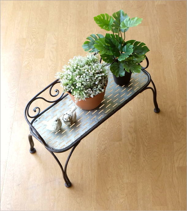楽天市場】花台 ベンチ フラワースタンド アイアン おしゃれ スチール