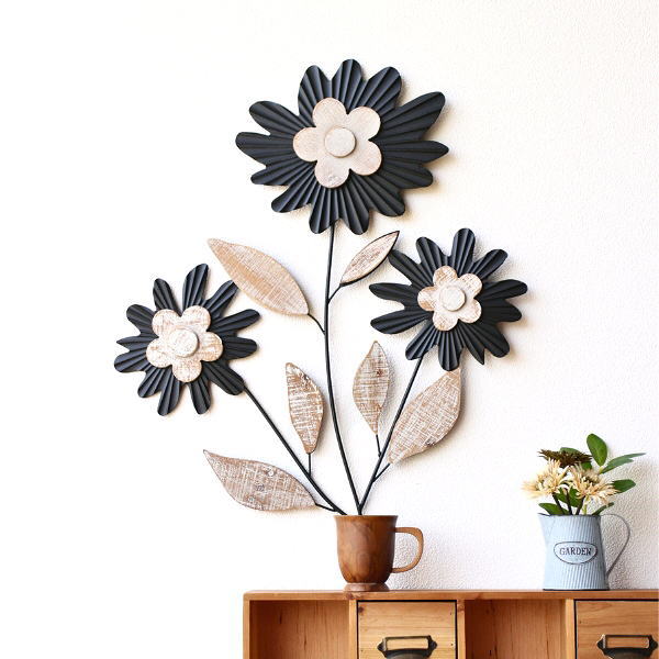 楽天市場】壁飾り 壁掛け アイアン おしゃれ お花 アンティーク 木製