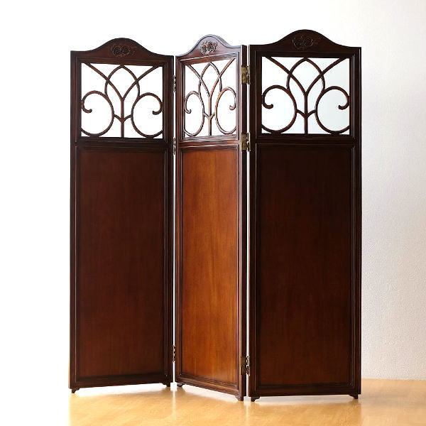 楽天市場】パーテーション スクリーン 衝立 アンティーク マホガニー材