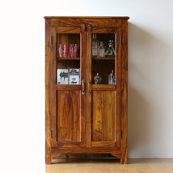 アンティーク☆木製☆ガラス☆棚☆飾り棚☆食器棚 アンティークウッド