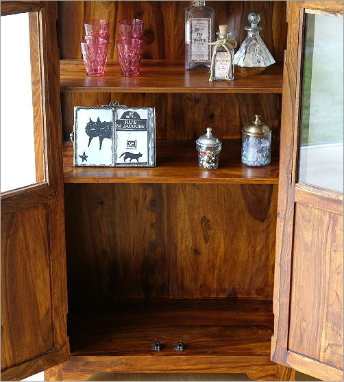 楽天市場】キャビネット 木製 ガラス 飾り棚 扉付き収納棚 収納 天然木