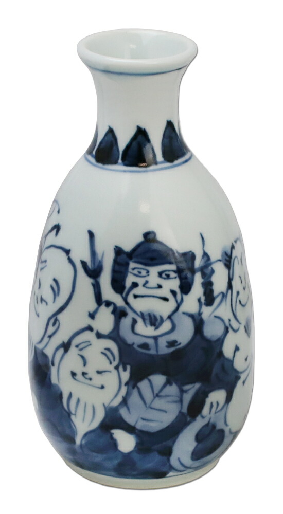 出石焼 花柄 染付 一升 徳利 [B31383] 出石焼 花柄 染付